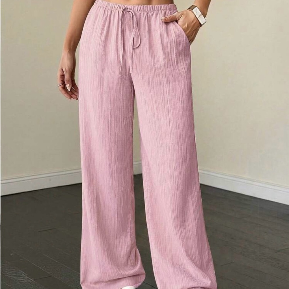 Pink wide leg pants